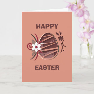 Carte Happy Easter  Card with Colorful Eggs and Flowers
