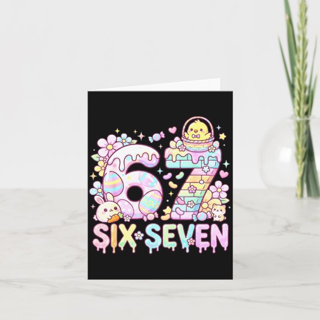 Carte Happy Easter Day 67 Bunny Six Seven Easter Eggs 6  (Devant)