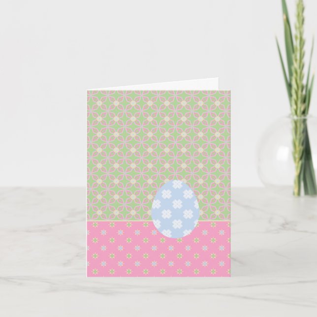 Carte HAPPY EASTER Egg Pastel Spring Motif Holiday (Devant)