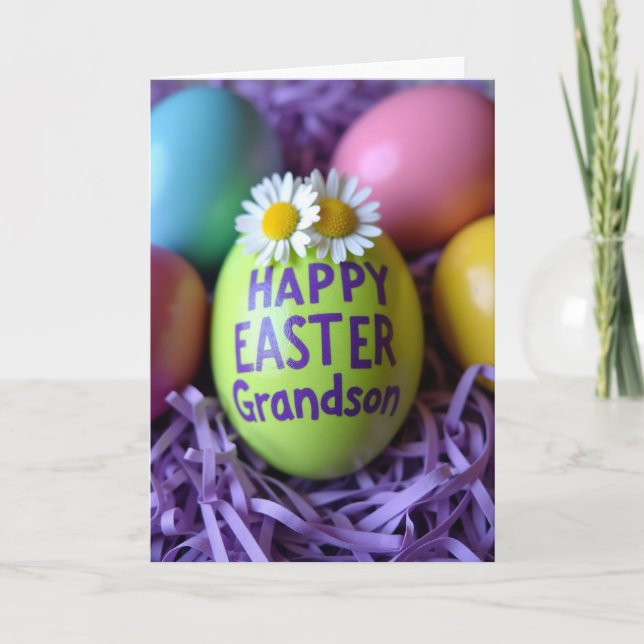 Carte Happy Easter Grandson Gift Card (Devant)