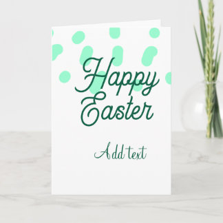 Carte Happy Easter green eggs pastel name date simple