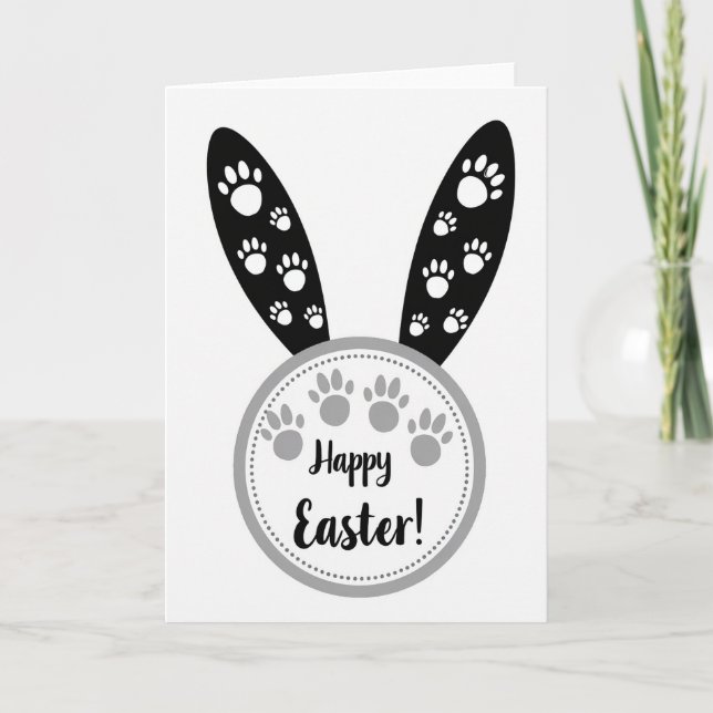 Carte Happy Easter Paw Prints Card (Devant)