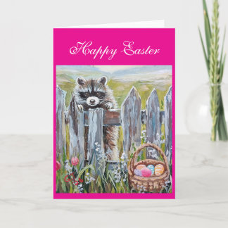 Carte Happy Easter Raccoon