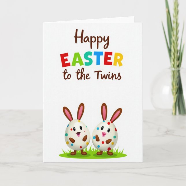 Carte Happy Easter To The Twins Card (Devant)