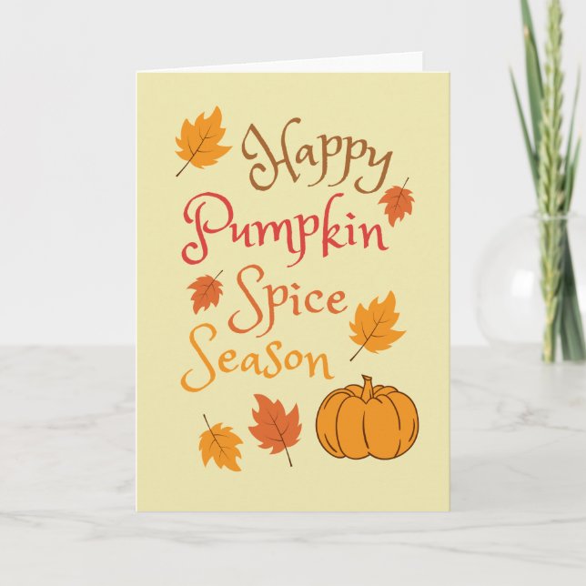 Carte Happy Fall Citrouille Spice Season Thanksgiving Ca (Devant)