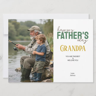 Carte Happy Father’s Day Grandpa Green Modern Photo