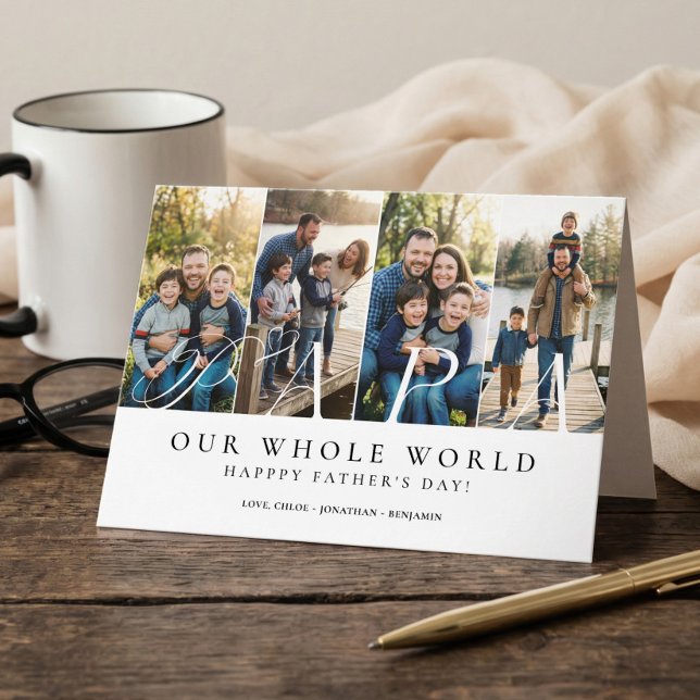 Carte Happy Father's Day Best Papa Ever Photo Collage (Happy Father's Day Best Papa Ever Photo Collage Card)