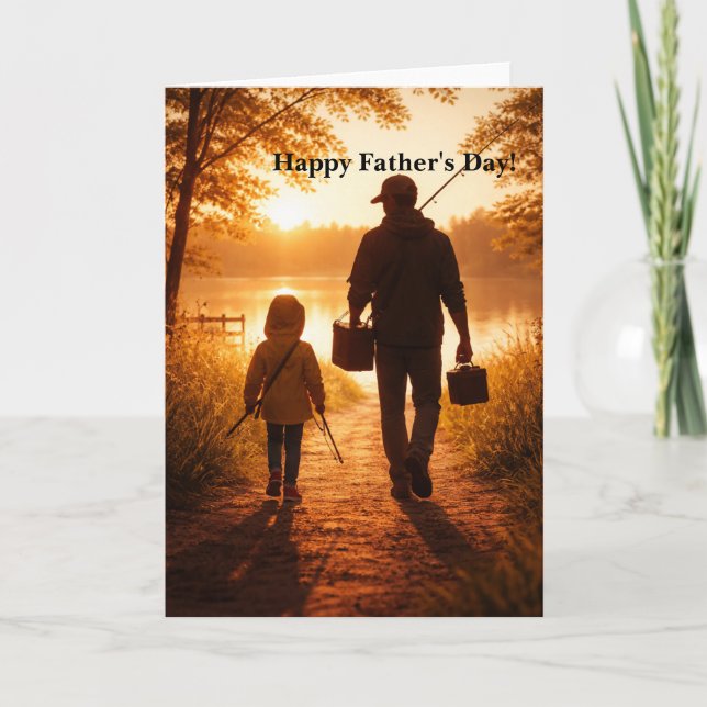 Carte Happy Fathers Day Card - Sunrise Fishing image (Devant)