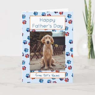 Carte Happy Fête des pères Photo Chien Chat Animaux Empr