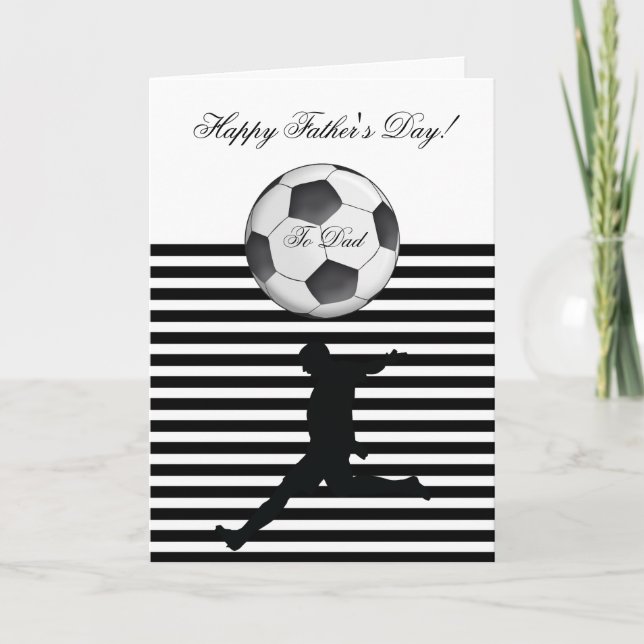 Carte Happy Fête des pères Soccer Ball Photo Stripe (Devant)