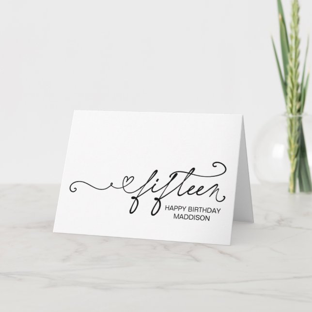 Carte Happy Fifteenth Birthday Turning Fifteen 15th (Devant)