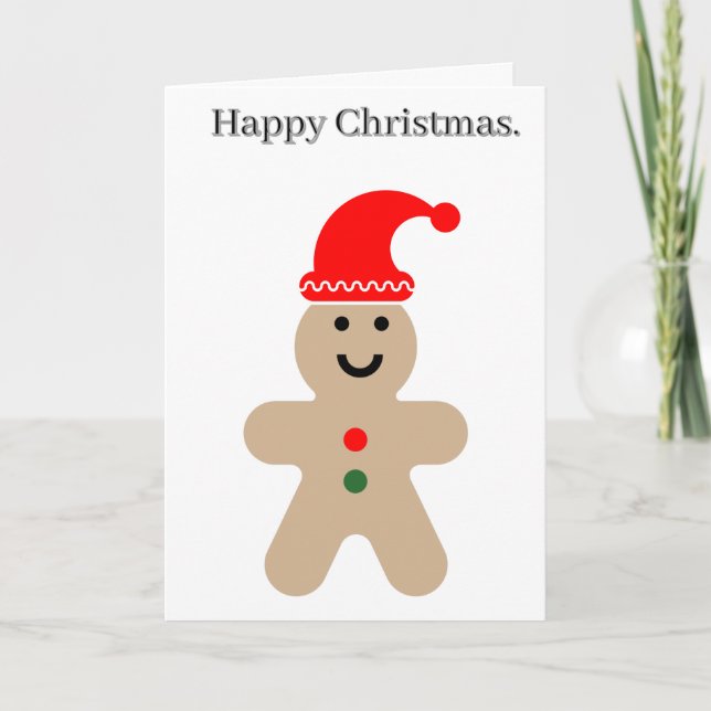 Carte Happy Gingerbread Man Editable Christmas (Devant)