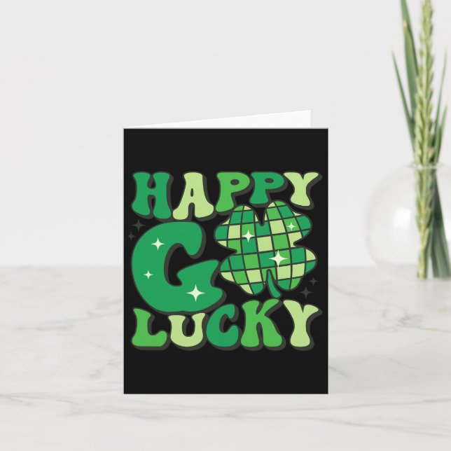 Carte Happy Go Lucky Shamrock Jour de la Saint Patrick H (Devant)