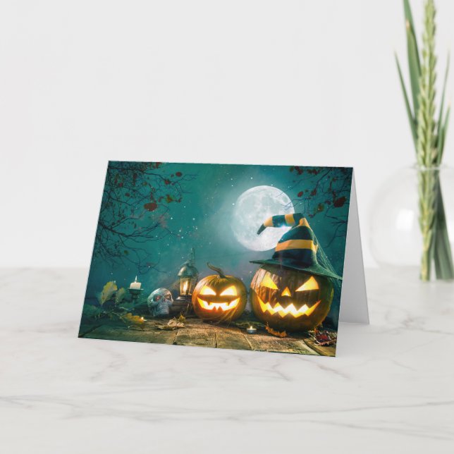Carte Happy Halloween Art drôle Jack-o'-lantern Hallowee (Devant)