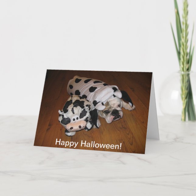 Carte Happy Halloween Bulldog (Devant)
