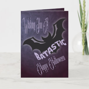 Carte Happy Halloween chauve-chauve-souris personnalisée