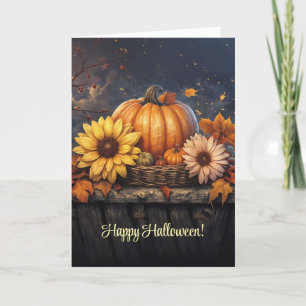 Carte Happy Halloween Citrouille Automne automne Foliage