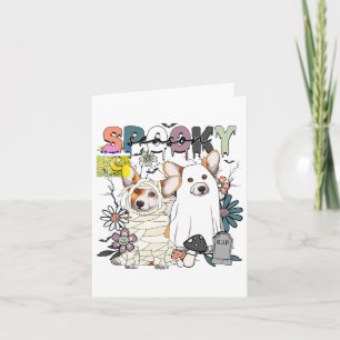 Carte Happy Halloween Corgi Saison Éffrayante Automne Au