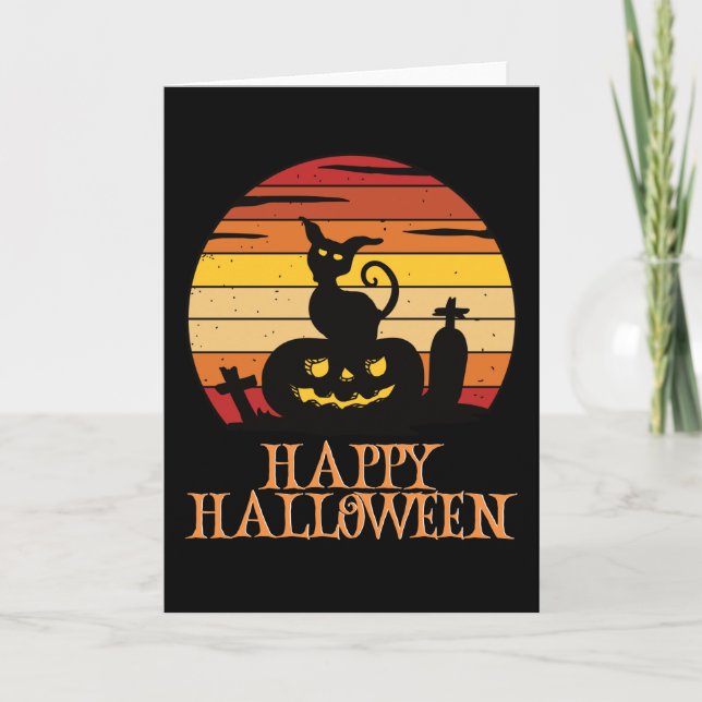 Carte Happy Halloween drôle caractère Déplaisant (Devant)
