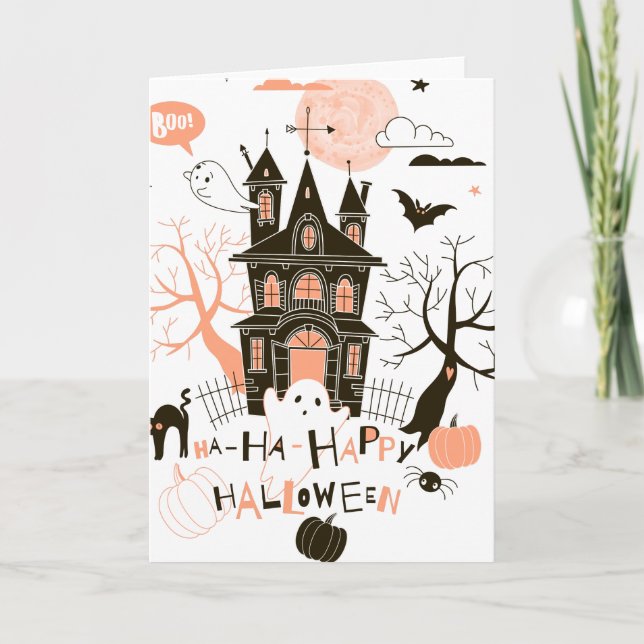 Carte Happy Halloween Haunted House (Devant)