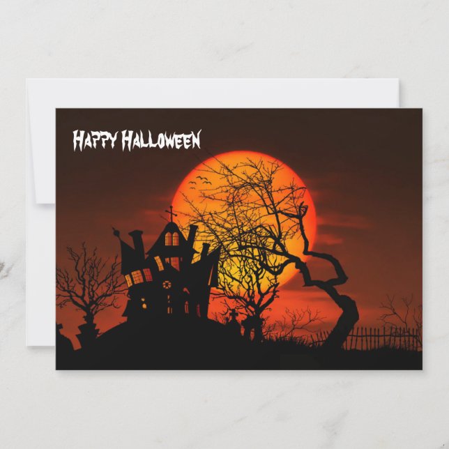 Carte Happy Halloween Haunted House (Devant)