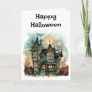 Carte Happy Halloween Haunted House Salutation