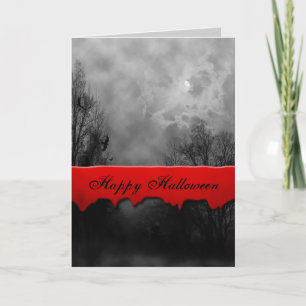 Carte Happy Halloween Haunted Sky Custom Card