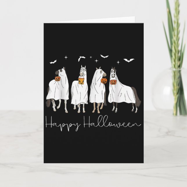 Carte Happy Halloween Horse Ghost 2025  (Devant)