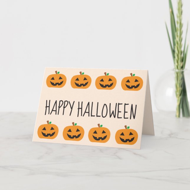 Carte Happy Halloween Jack-o'-lantern (Devant)