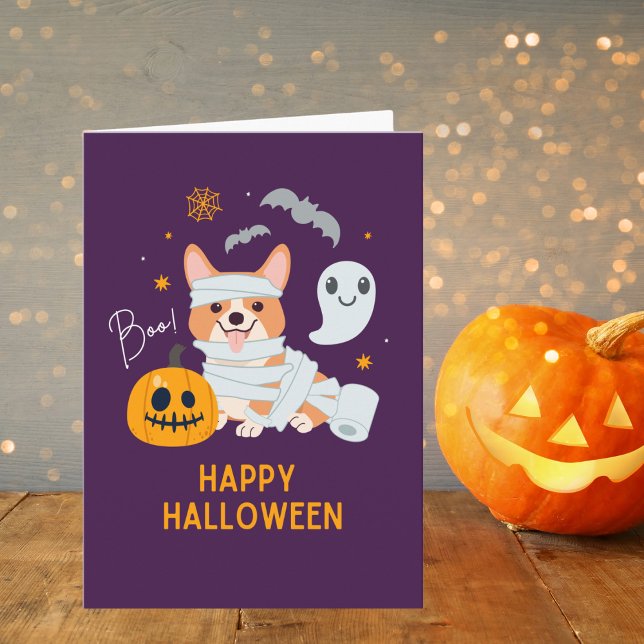 Carte Happy Halloween mignon chien maman (Créateur téléchargé)