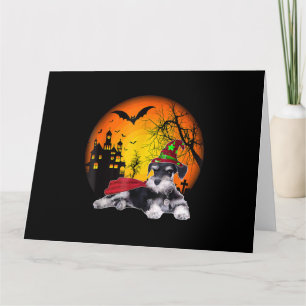 Carte happy halloween miniature schnauzer dogs halloween