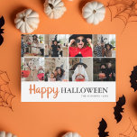 Carte Happy Halloween Photo Collage Moderne<br><div class="desc">Photo et calligraphie de script moderne.</div>