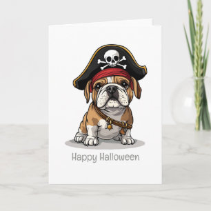 Carte Happy Halloween Pirate English Bulldog
