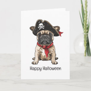 Carte Happy Halloween Pirate French Bulldog