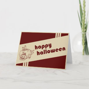 Carte happy halloween : retro :
