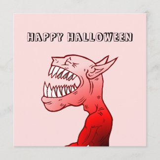 Carte Happy Halloween with the laughing demon