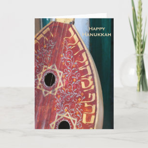 Carte Happy Hanoukka Musical Instrument Saison Greeting
