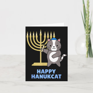 Carte Happy Hanukcat Black Cat Meowzel Tov Menorah Funny