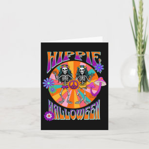 Carte Happy Hippie Halloween Super Retro Dancing Skelet