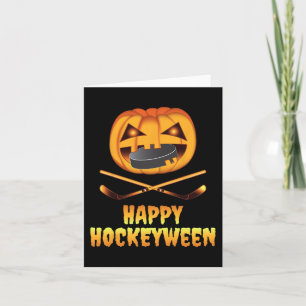 Carte Happy Hockeyween Hockey Citrouille Mangeant Puck A
