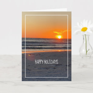 Carte Happy Holiday Sunset Beach Photo