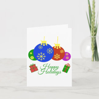Carte Happy Holidays Christmas Balls and Gifts Design