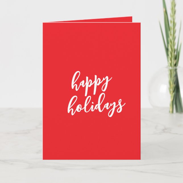 Carte Happy Holidays Christmas New Year Season Message (Devant)
