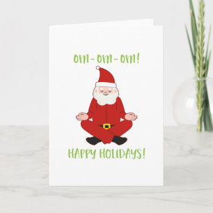 Carte Happy Holidays Santa Claus Yoga For Christmas