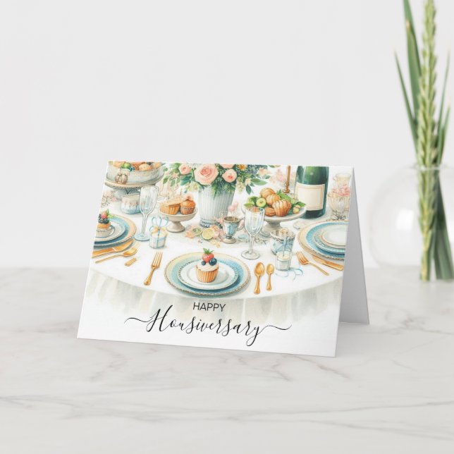 Carte Happy Houseaversary Real Estate salle à manger Car (Devant)