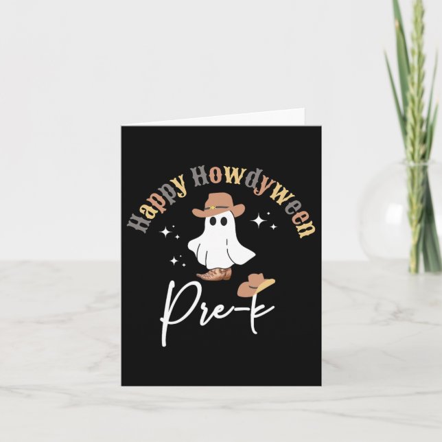 Carte Happy Howdyween Pré-k Ghost Western Enseignant Pre (Devant)