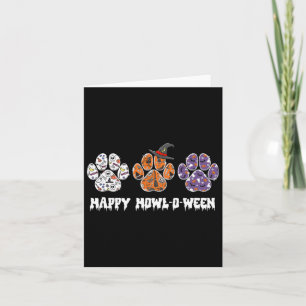 Carte Happy Howl-o-ween Empreinte de patte Halloween