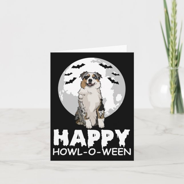 Carte Happy Howl-o-ween Lazy Halloween Costume mignon ch (Devant)