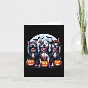 Carte Happy Howl-o-ween Pitbull Chien Citrouille Hallowe