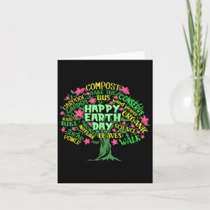 Carte Happy Jour des terres Tree Dessin Illustration Wor